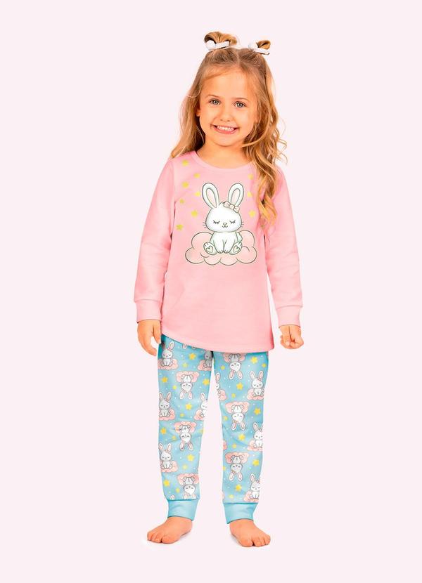 Pijama Infantil Menina Coelinho Rosa