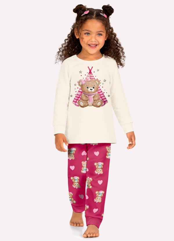 Pijama Infantil Menina Ursinho Cinza