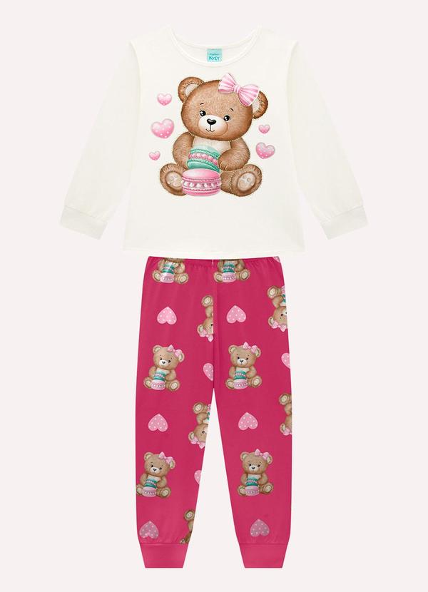Pijama Infantil Menina Ursinhos Branco