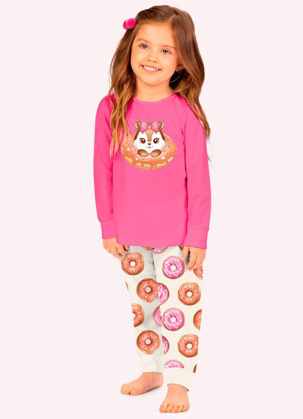 Pijama Infatil Menina Donuts Rosa
