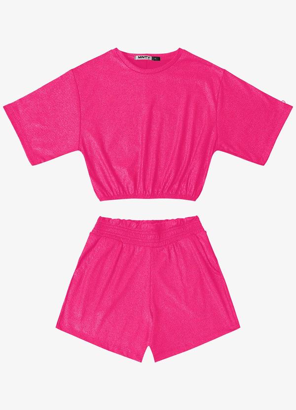 Vista 2 Conjunto Blusa com Shorts Feminino Rosa MINTY MINTY