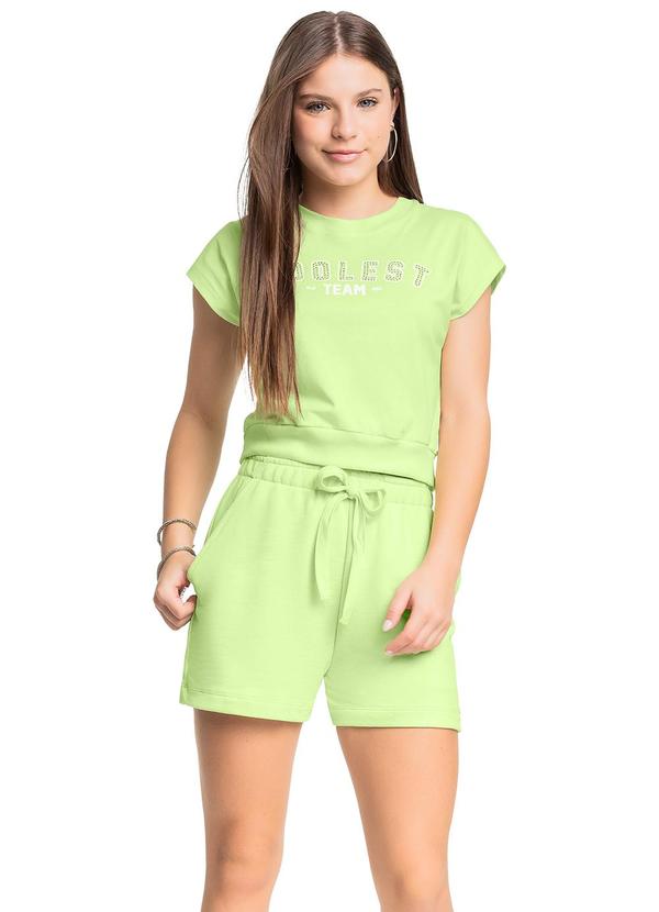 Conjunto Blusa Short Moletom Verde