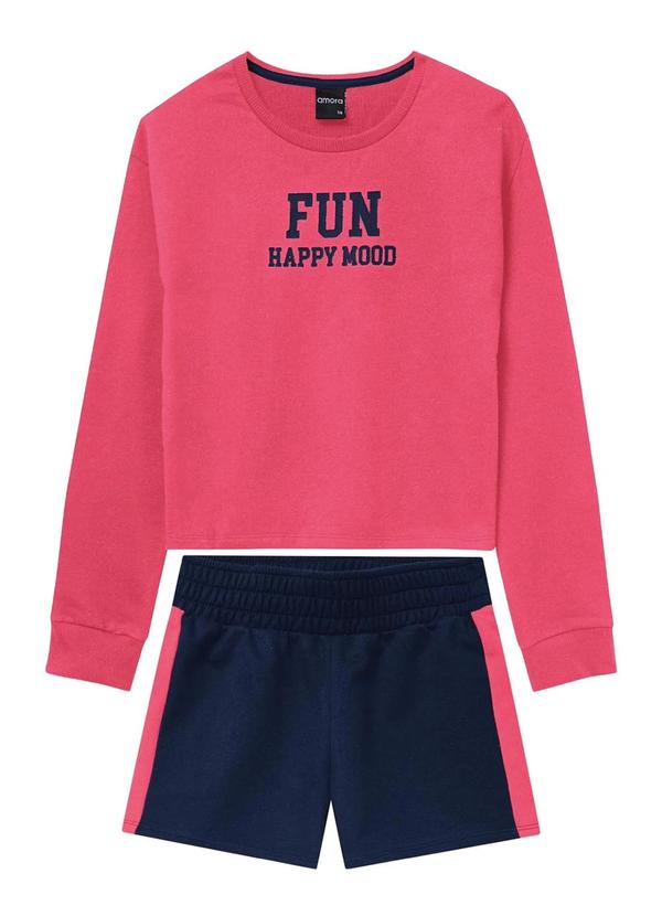Conjunto em Moletinho Teen Menina Vermelho