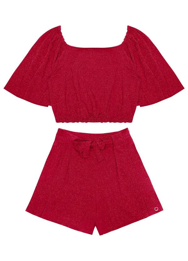 Vista 2 Conjunto Juvenil Cropped com Shorts em Vermelho MINTY MINTY