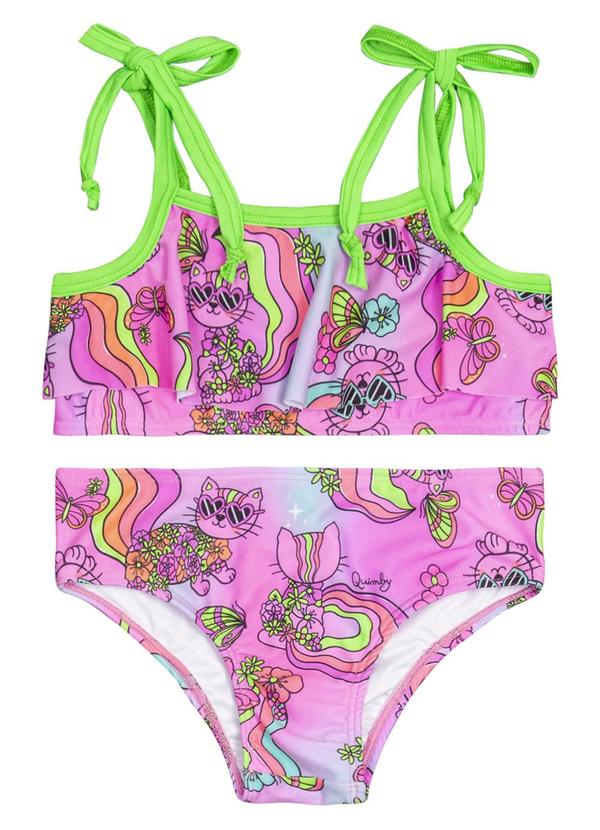 Vista 2 Biquíni Infantil Estampado Fps +50 Roxo Quimby Quimby
