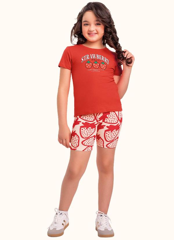 Conjunto Blusa e Bermuda Ciclista Vermelho