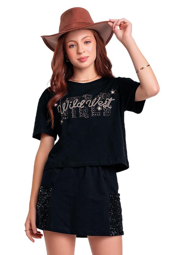 Conjunto Blusa e Saia Preto