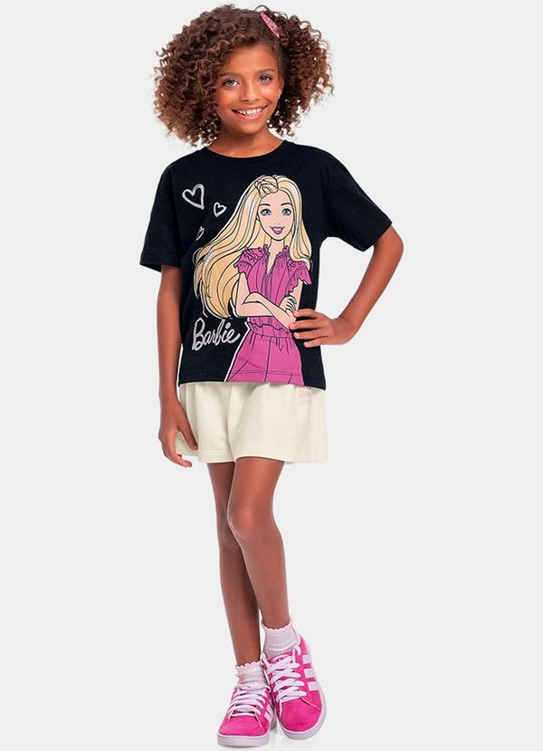 Conjunto Blusa e Shorts Barbie Preto