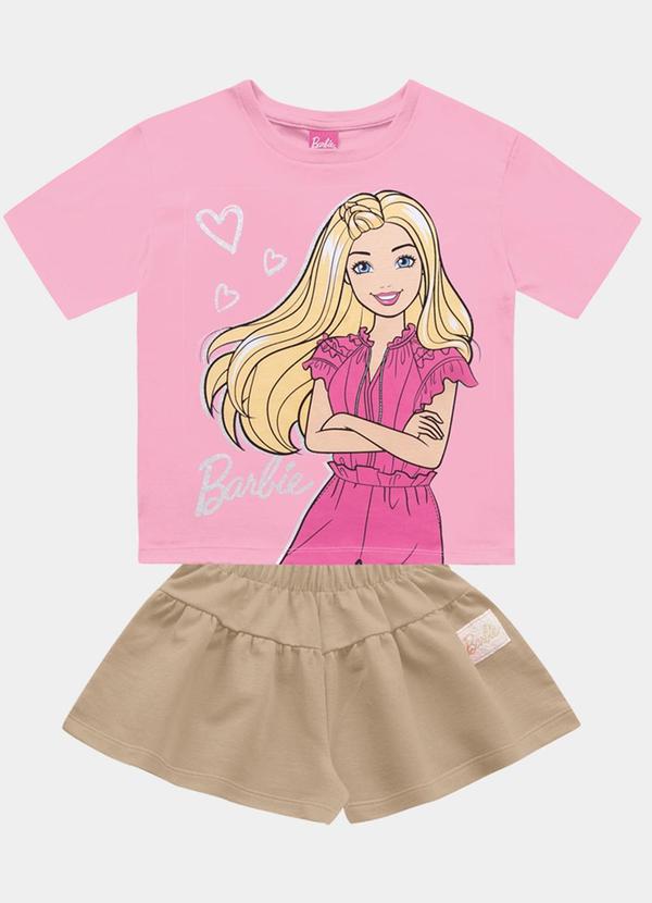 Conjunto Blusa e Shorts Barbie Rosa