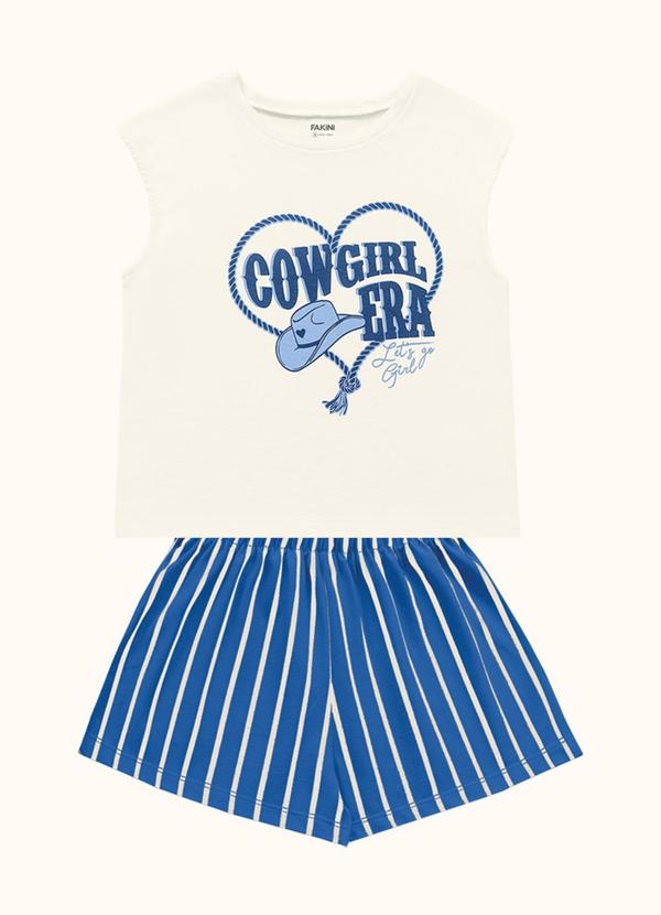 Vista 2 Cj.Blusa/Short Azul Fakini Kids Fakini Kids