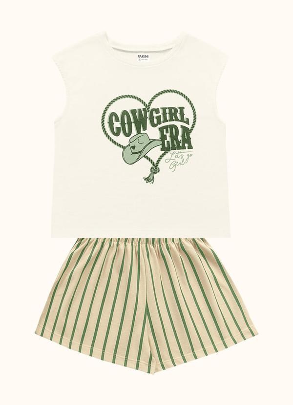 Vista 2 Cj.Blusa/Short Verde Fakini Kids Fakini Kids