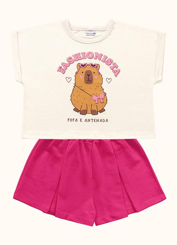 Cj.Blusa/Short Bege