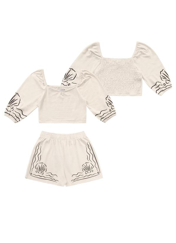 Conjunto Blusa e Short Bege
