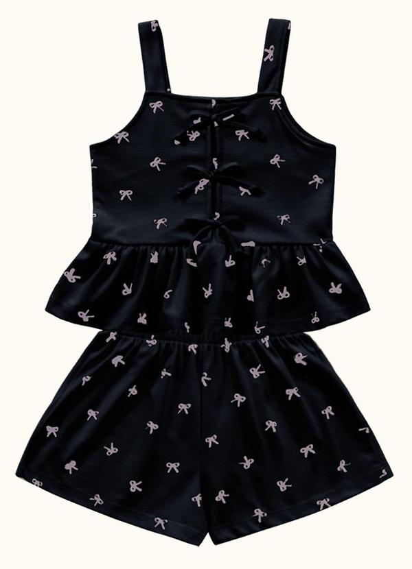 Conjunto Blusa e Shorts Preto