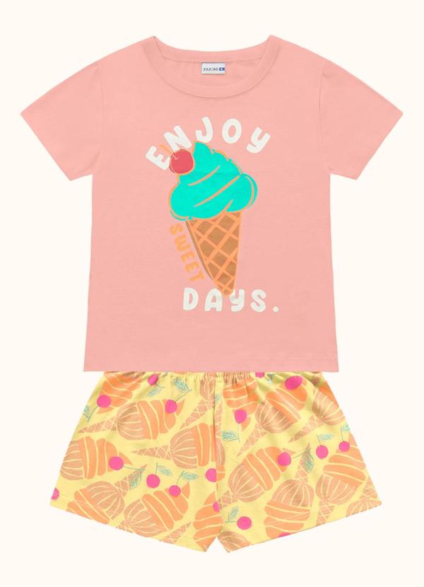 Conjunto Blusa e Shorts Rosa