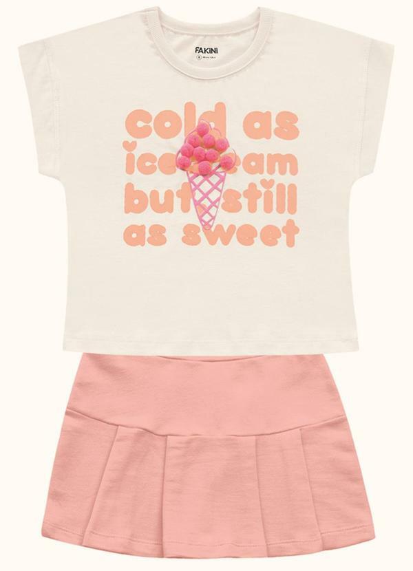 Cj.Blusa/Short Saia Bege