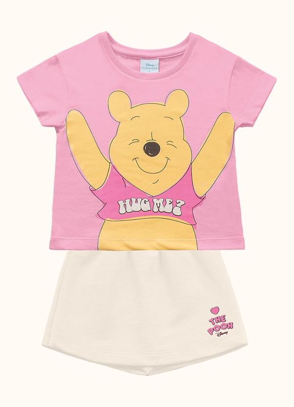 Cj.Blusa/Short Saia Winnie The Pooh Rosa