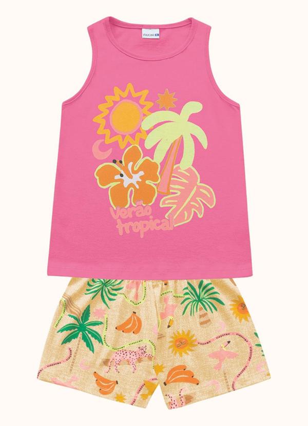 Conjunto Regata e Shorts Rosa