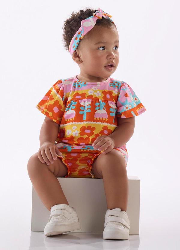 Vista 2 Conjunto 3 Peças para Bebê Menina Três e Já Azul Três e Já