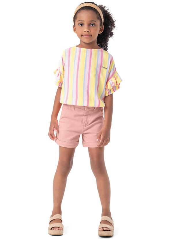 Vista 2 Conjunto Amarelo Alfaiataria com Lurex Menina Carinhoso Carinhoso