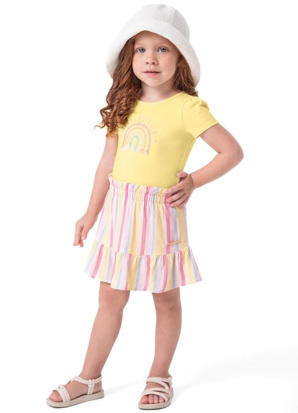 Vista 2 Conjunto Amarelo Arco-Íris Clochard Menina Carinhoso Carinhoso