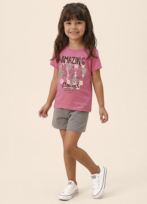 Conjunto Amazing Flowers Moletinho Rosa