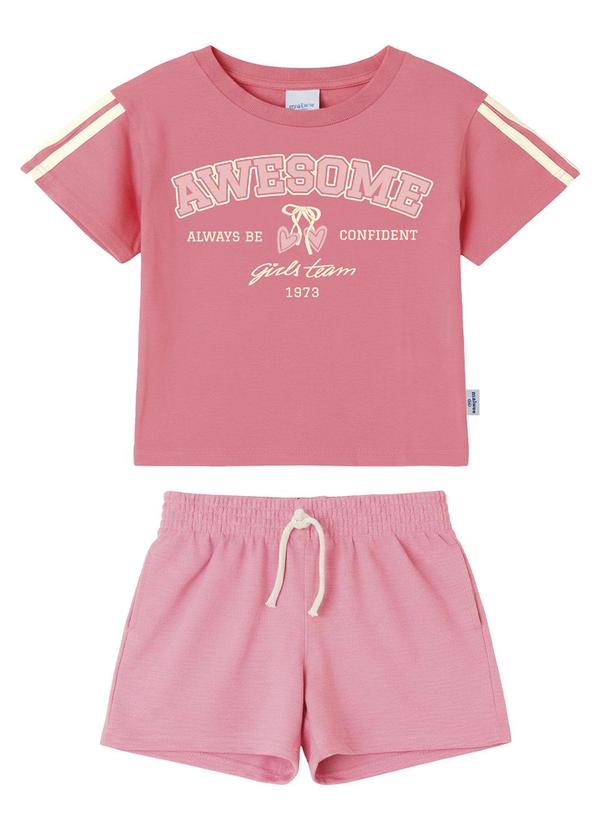 Conjunto Awesome Texturizado Rosa