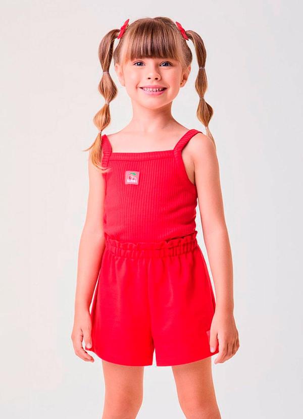 Conjunto Básico Canelado Vermelho Vermelho