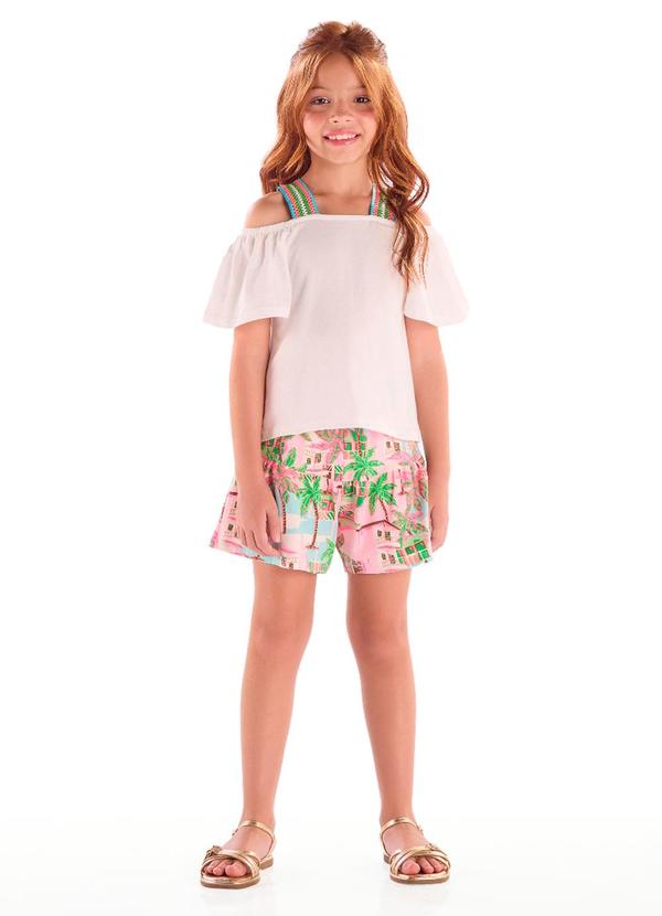 Conjunto Bata Algodão Short Branco