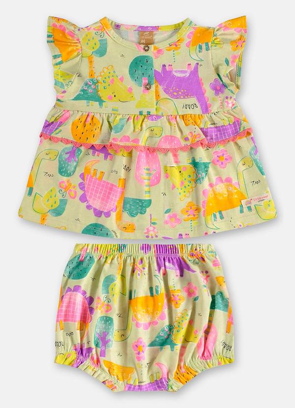 Conjunto Bata Calcinha Dinossauros Verde