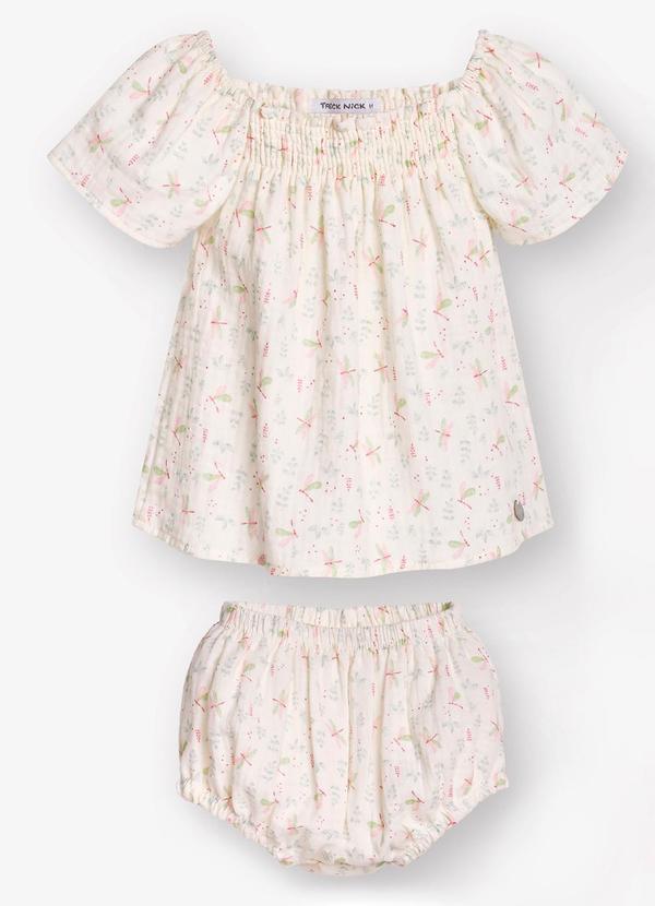 Vista 2 Conjunto Bata com Calcinha Feminino Bege Trick Nick Trick Nick