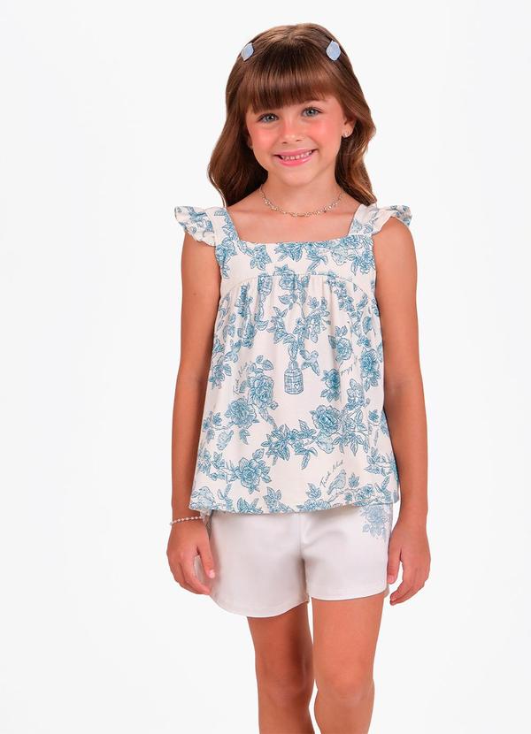 Conjunto Bata com Short Azul