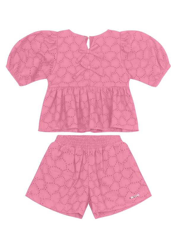 Conjunto Bata com Short em Viscose Khyar Rosa