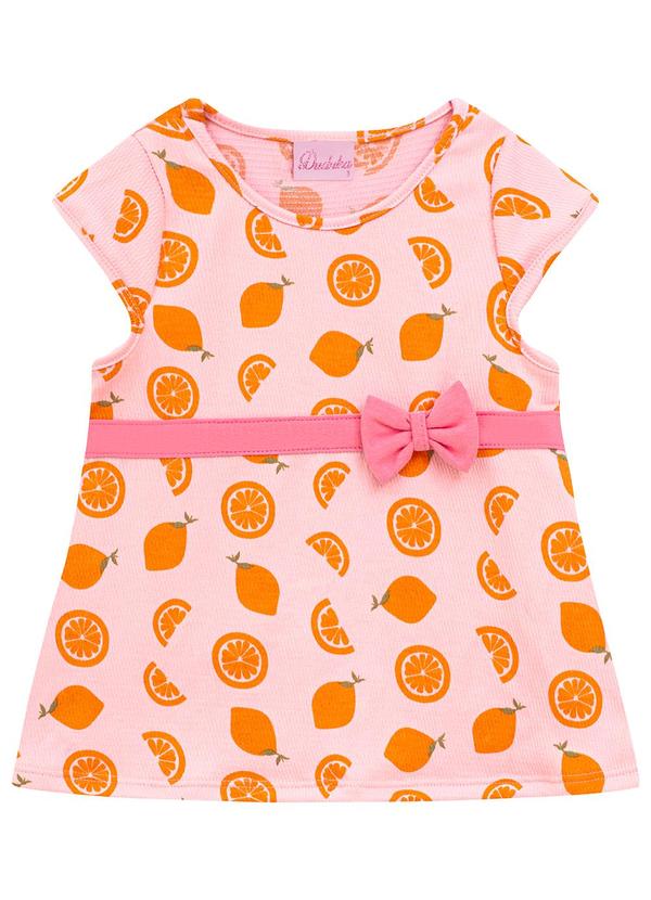 Conjunto Bata Estampa Limão e Short Rosa