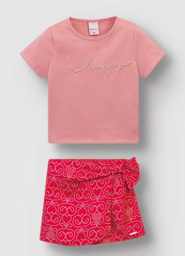 Vista 2 Conjunto Be Happy Bordado Rosê Carinhoso Carinhoso