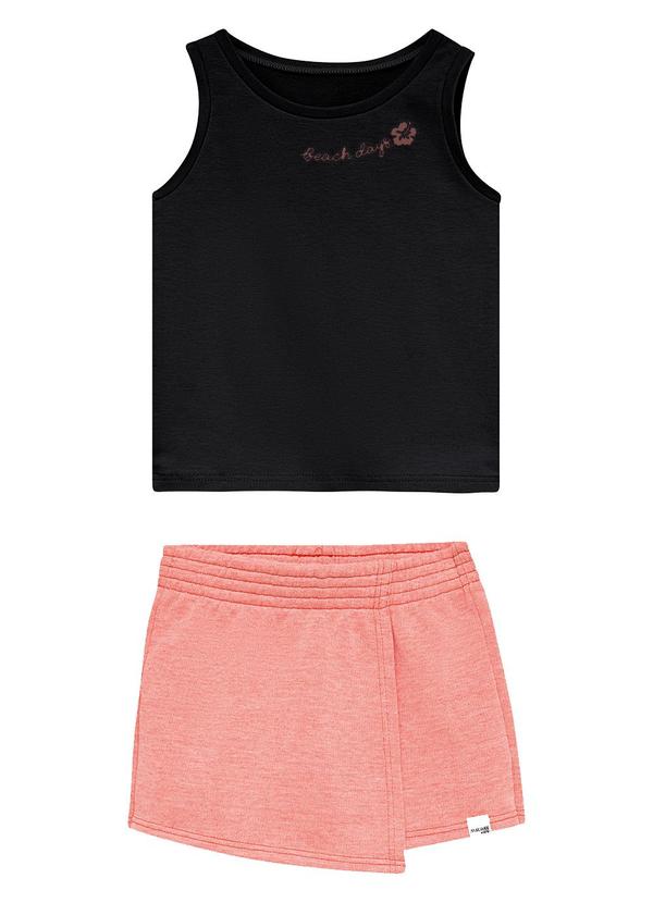 Vista 2 Conjunto Beach Days em Moletinho Preto Malwee Kids Malwee Kids