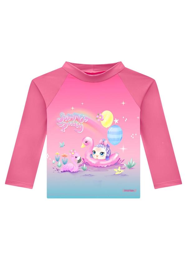 Conjunto Bebê Blusa Manga Longa e Tanga Uv Rosa