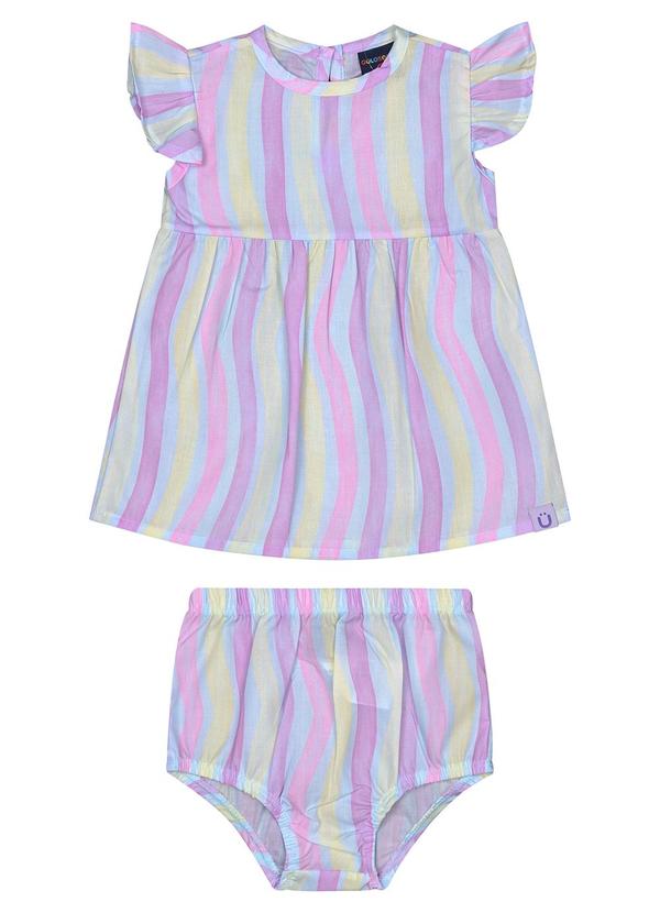 Vista 2 Conjunto Bebê com Bata e Calcinha Roxo GULOSEIMA GULOSEIMA