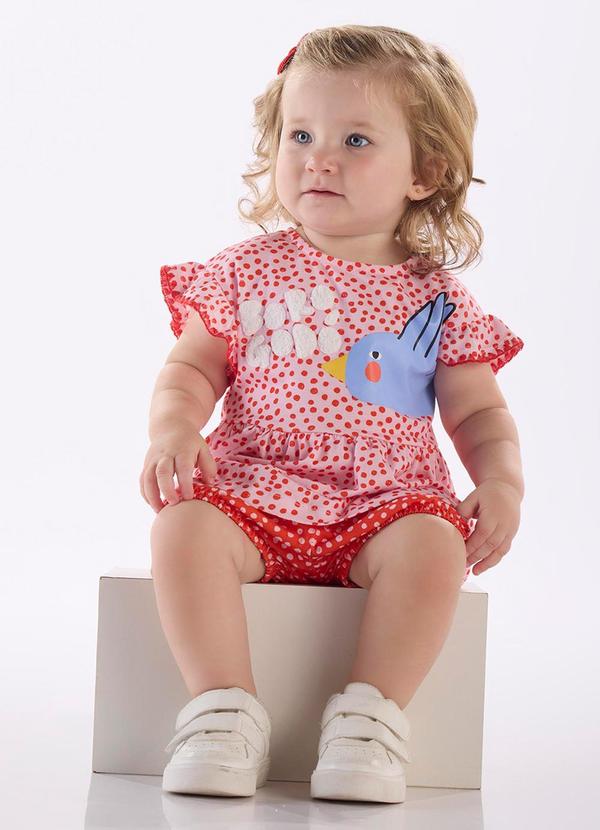 Conjunto Bebê com Blusa e Short Rosa