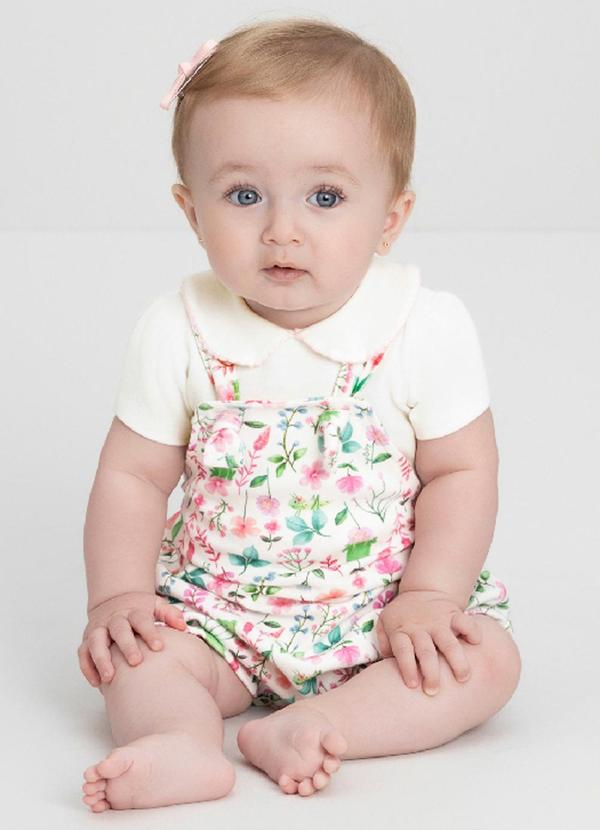 Conjunto Bebê com Body e Jardineira Branco
