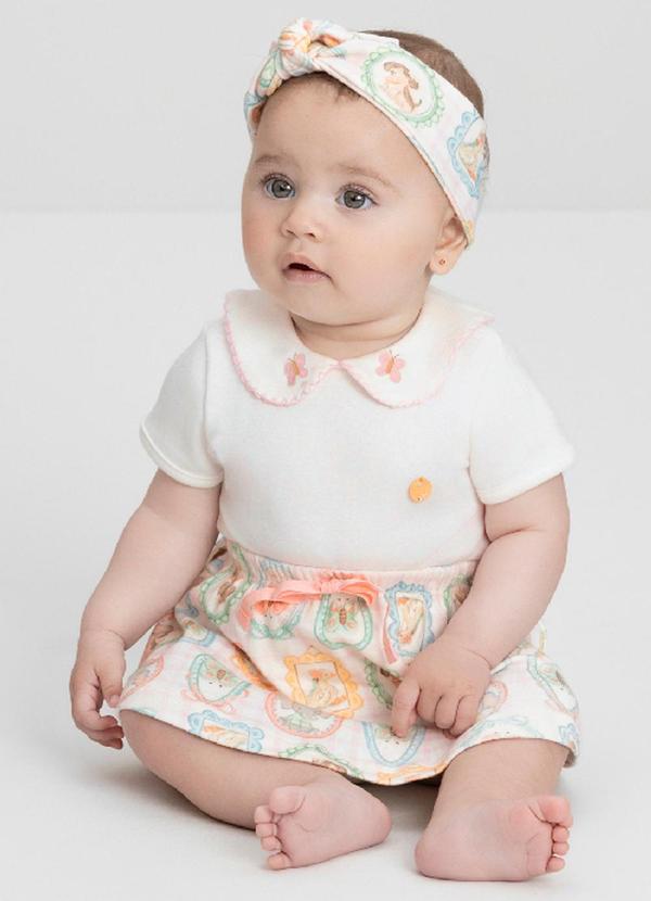 Conjunto Bebê com Body e SaiaBranco
