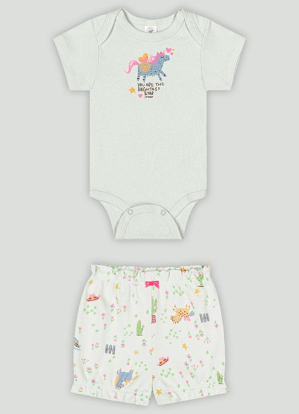 Conjunto Bebê com Body e Short Verde