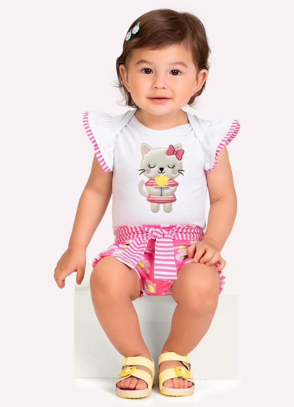 Conjunto Bebê Menina Bordado Branco