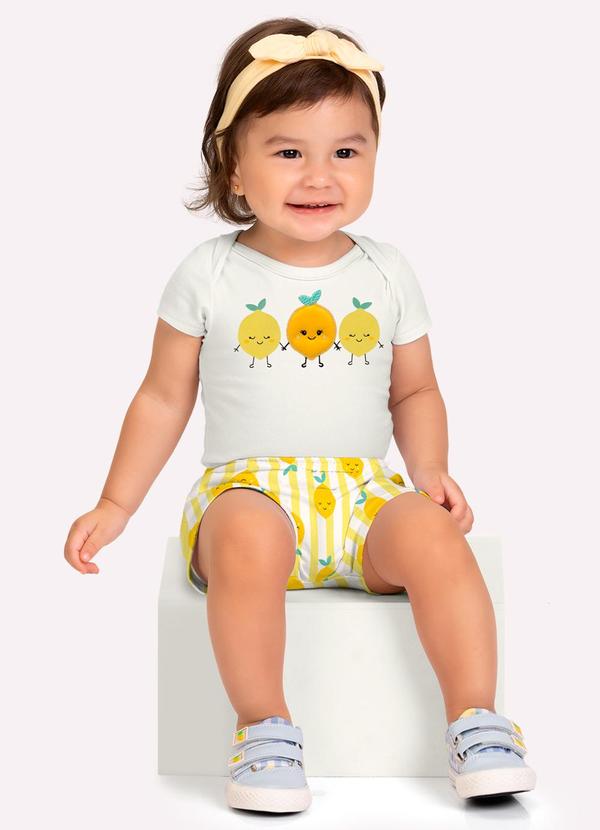 Conjunto Bebê Menina Limões Branco