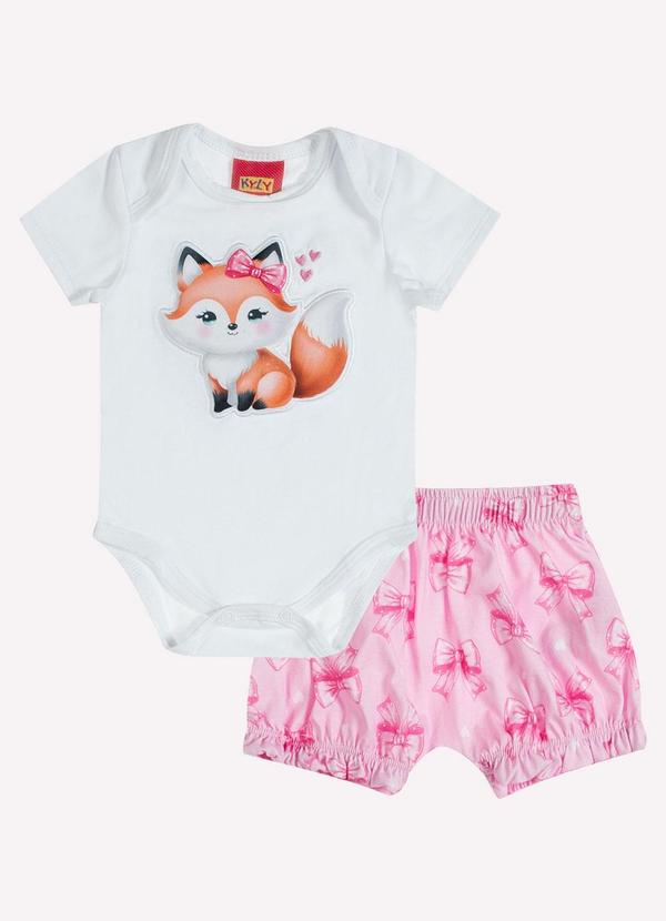 Conjunto Bebê Menina Raposa Branco