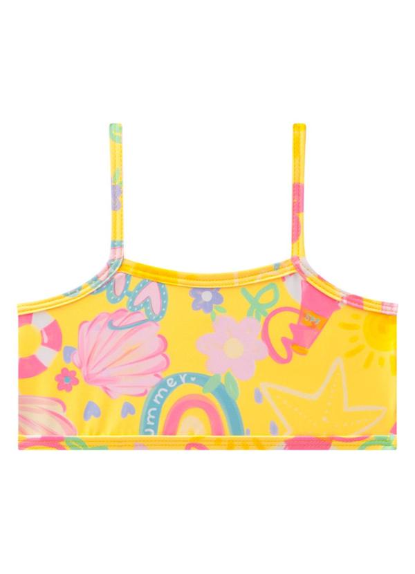 Conjunto Biquini em Malha Proteção Uv Amarelo