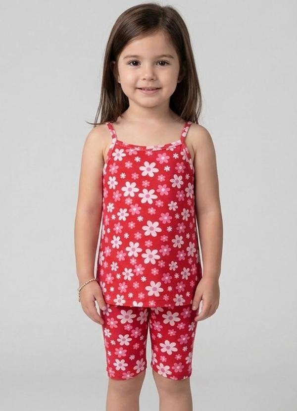 Conjunto Blusa Alca com Ciclista Vermelho