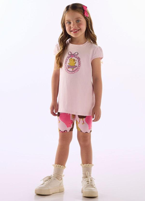 Conjunto Blusa Bermuda Rosa