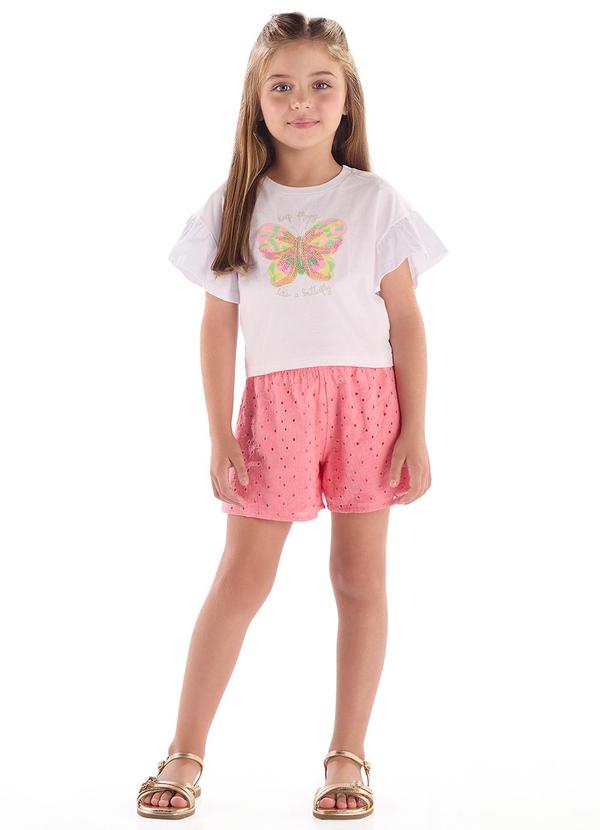 Conjunto Blusa Borboleta Short Laise Branco