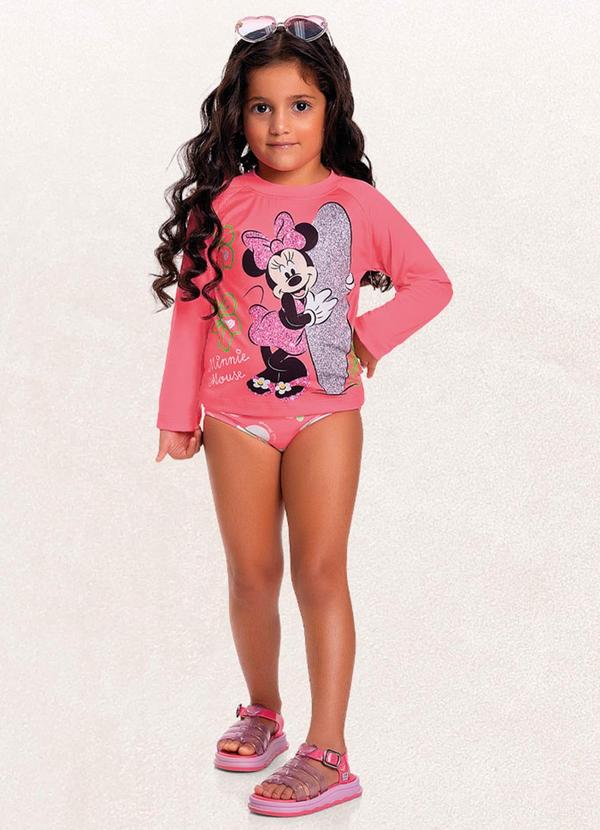 Vista 2 Conjunto Blusa/Calcinha Minnie Rosa Fakini Kids Fakini Kids